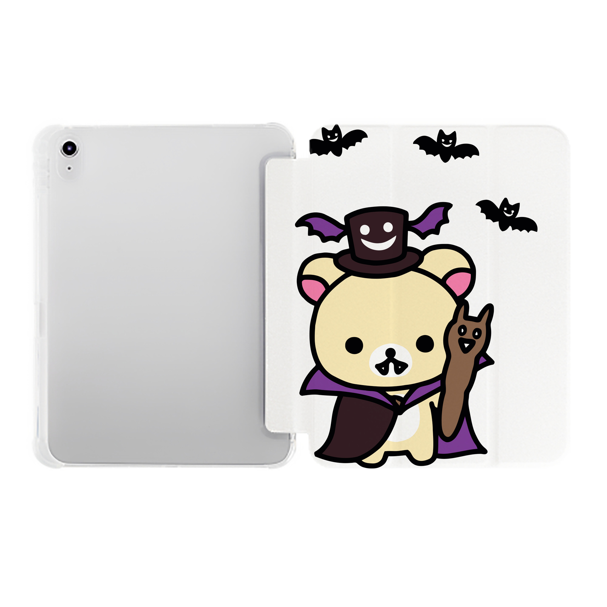 （画像用） リラックマ リラックマ キイロイトリ Rilakkuma Korilakkuma Kiiroitori IPad ケース ペン収納付き 三つ折りスタンド PUレザー×シリコン 対応機種9.5/10.5/10.9インチ